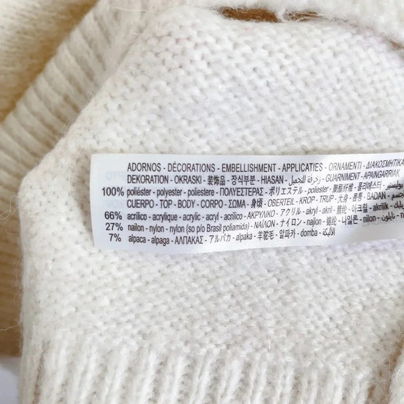 Zara Sequin  Ruffle Crew Neck Oversized Sweater - Picture 9 of 13